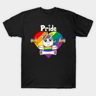 Pride Unicorn LGBT Flag Gay Pride Awareness T-Shirt